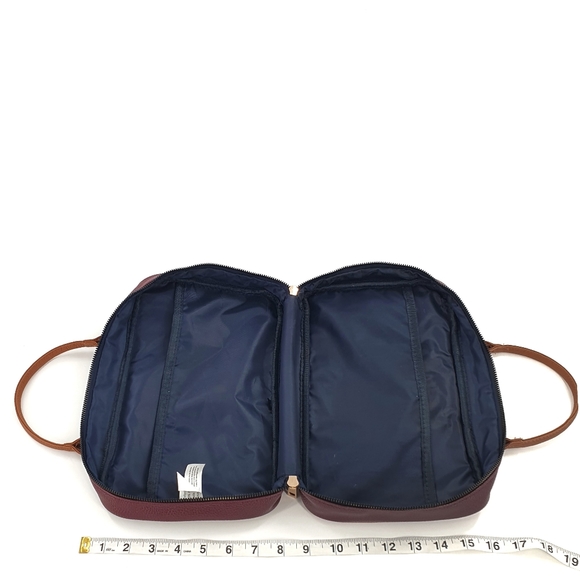 Nicole Miller Neutral Striped Zipper Cosmetic Bag - Picture 5 of 5